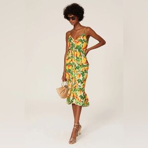 NWOT Farm Rio Sands Linen Midi Dress S